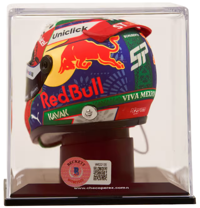 Sergio Perez Signed Formula 1 Redbull Racing Helmet 1:4 Scale with Beckett COA
